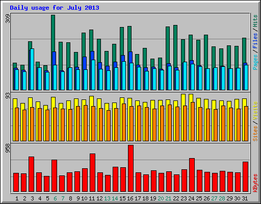 Daily usage for July 2013