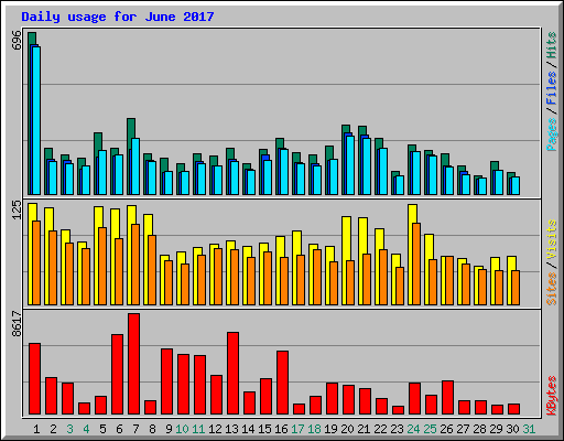 Daily usage for June 2017