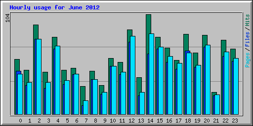 Hourly usage for June 2012