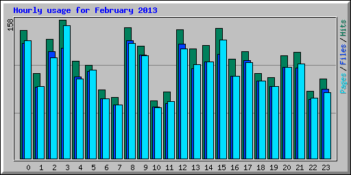 Hourly usage for February 2013