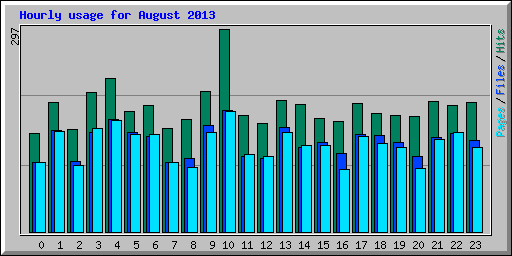 Hourly usage for August 2013