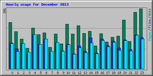 Hourly usage for December 2013