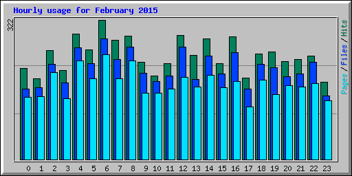 Hourly usage for February 2015