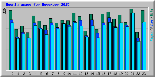 Hourly usage for November 2015