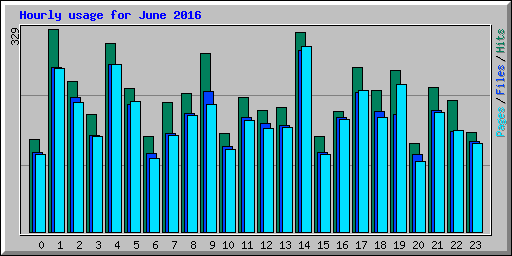 Hourly usage for June 2016