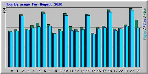 Hourly usage for August 2016