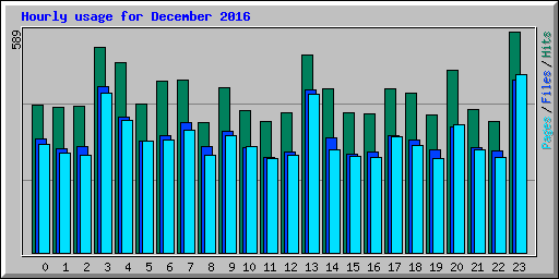 Hourly usage for December 2016