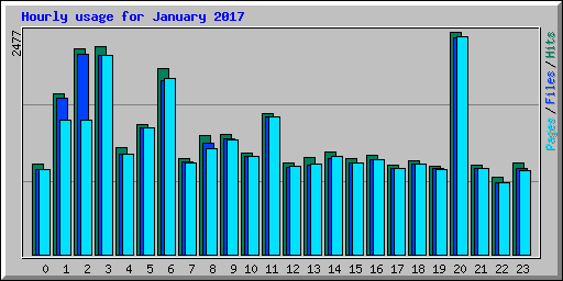 Hourly usage for January 2017