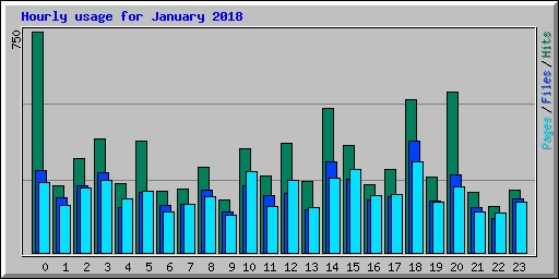 Hourly usage for January 2018