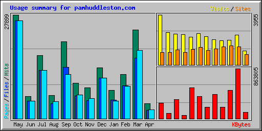 Usage summary for pamhuddleston.com